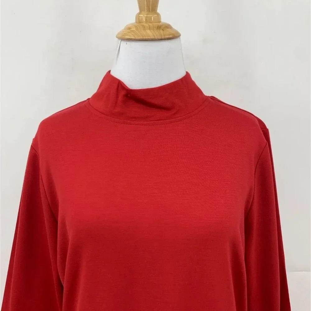 Venus Long Bell Sleeve Mock Neck‎ Zip Back Bodycon Sheath Dress Size Large